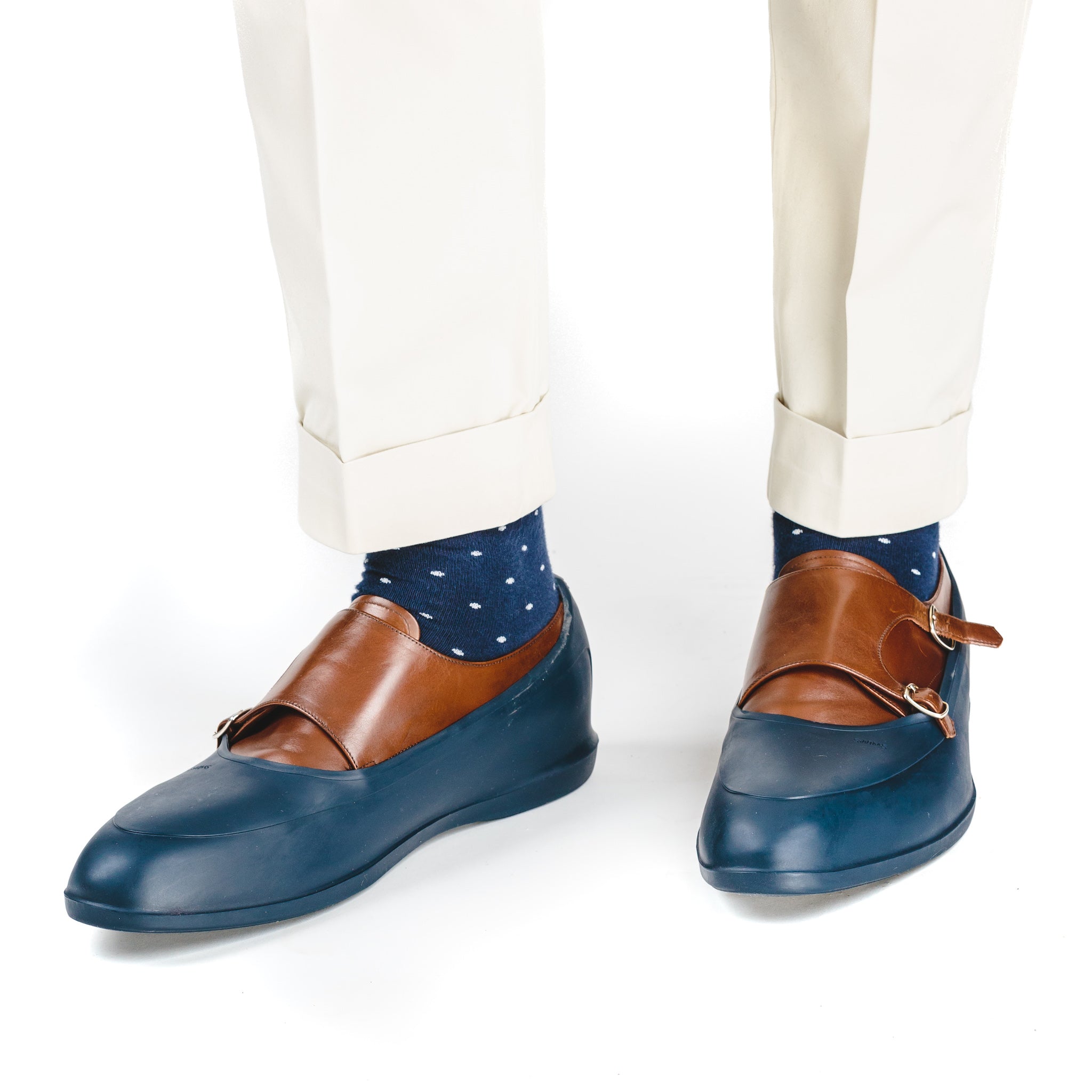 Socks, Navy Small White Dot 41-46