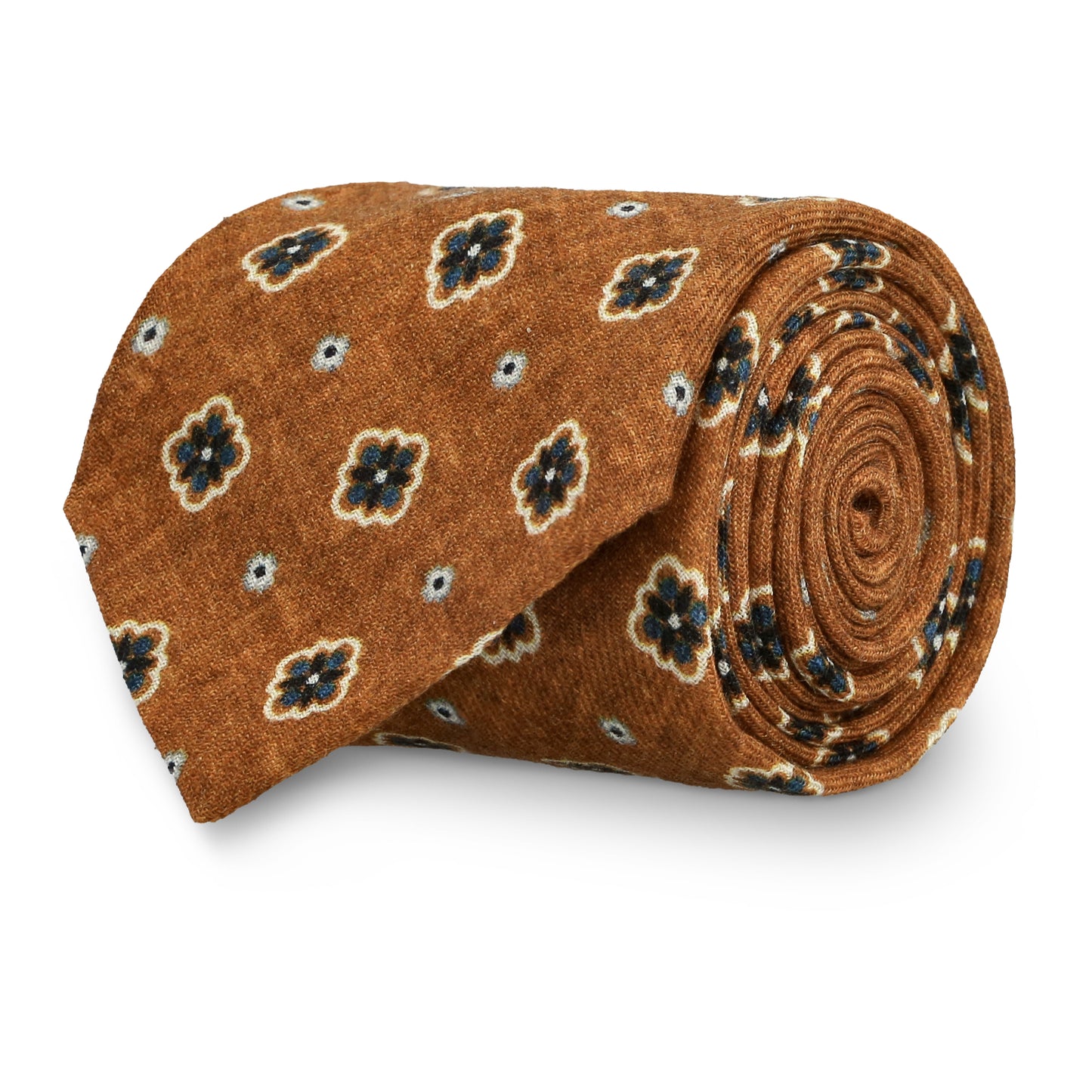 Palagiano Ochre Motif Wool Tie