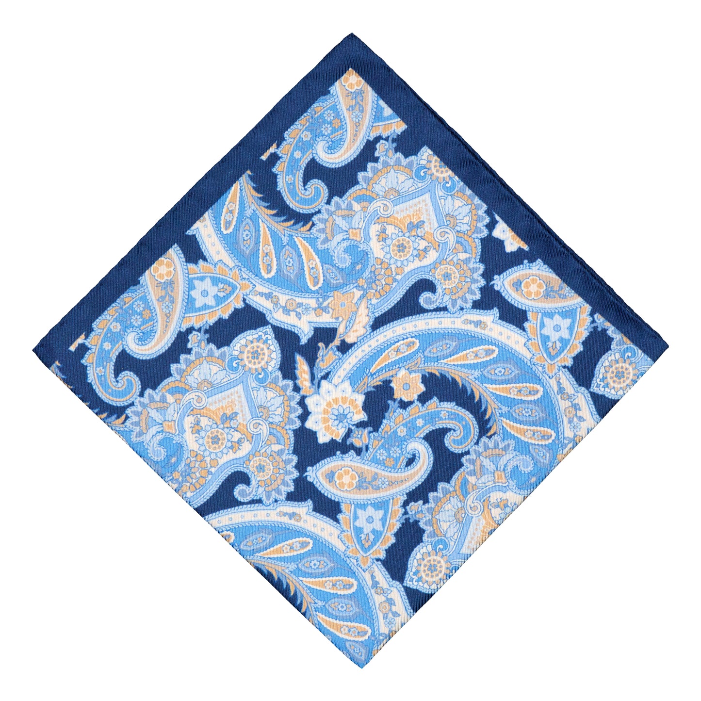 Soprane Navy Silk Pocket Square