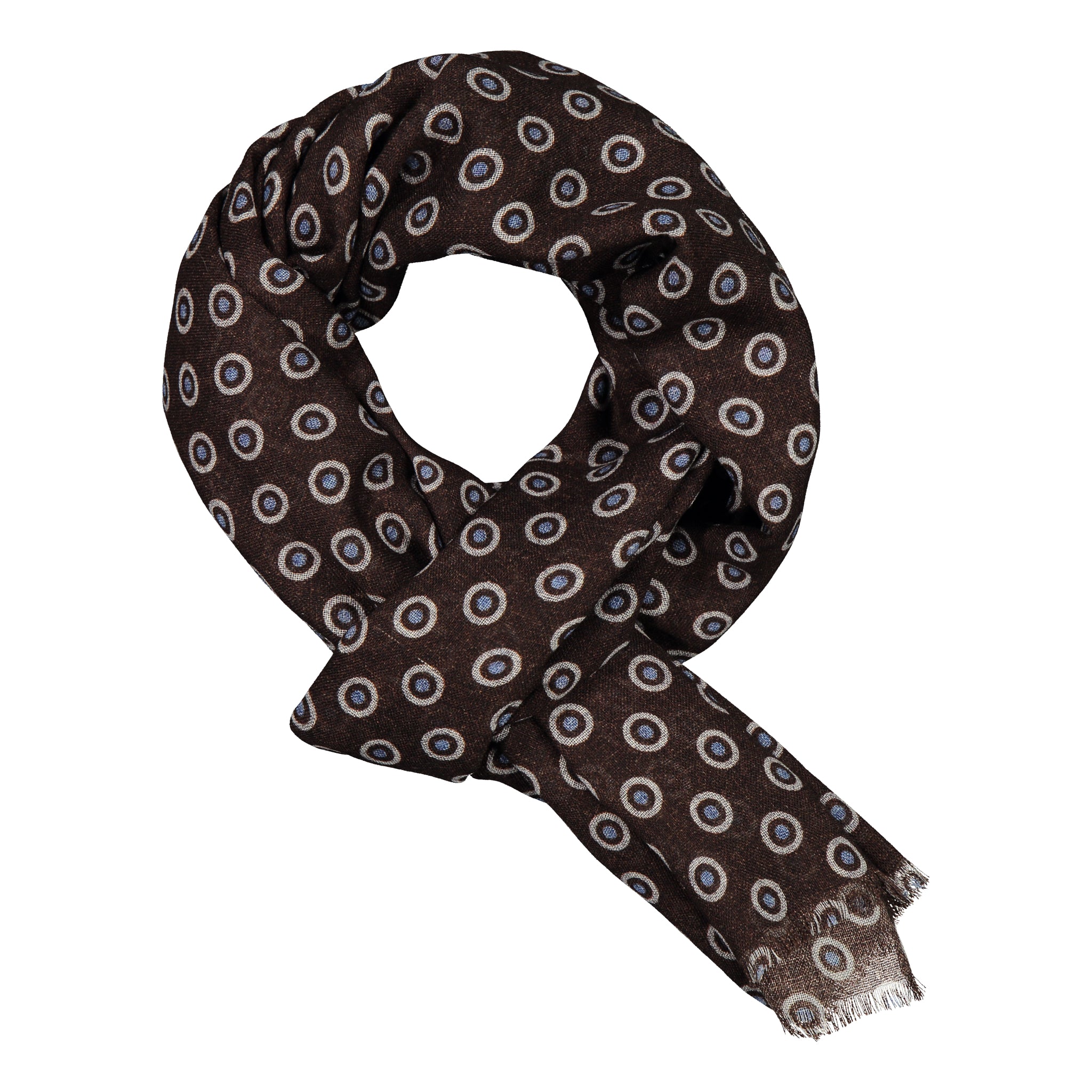 Riccione Brown Fine Wool Scarf