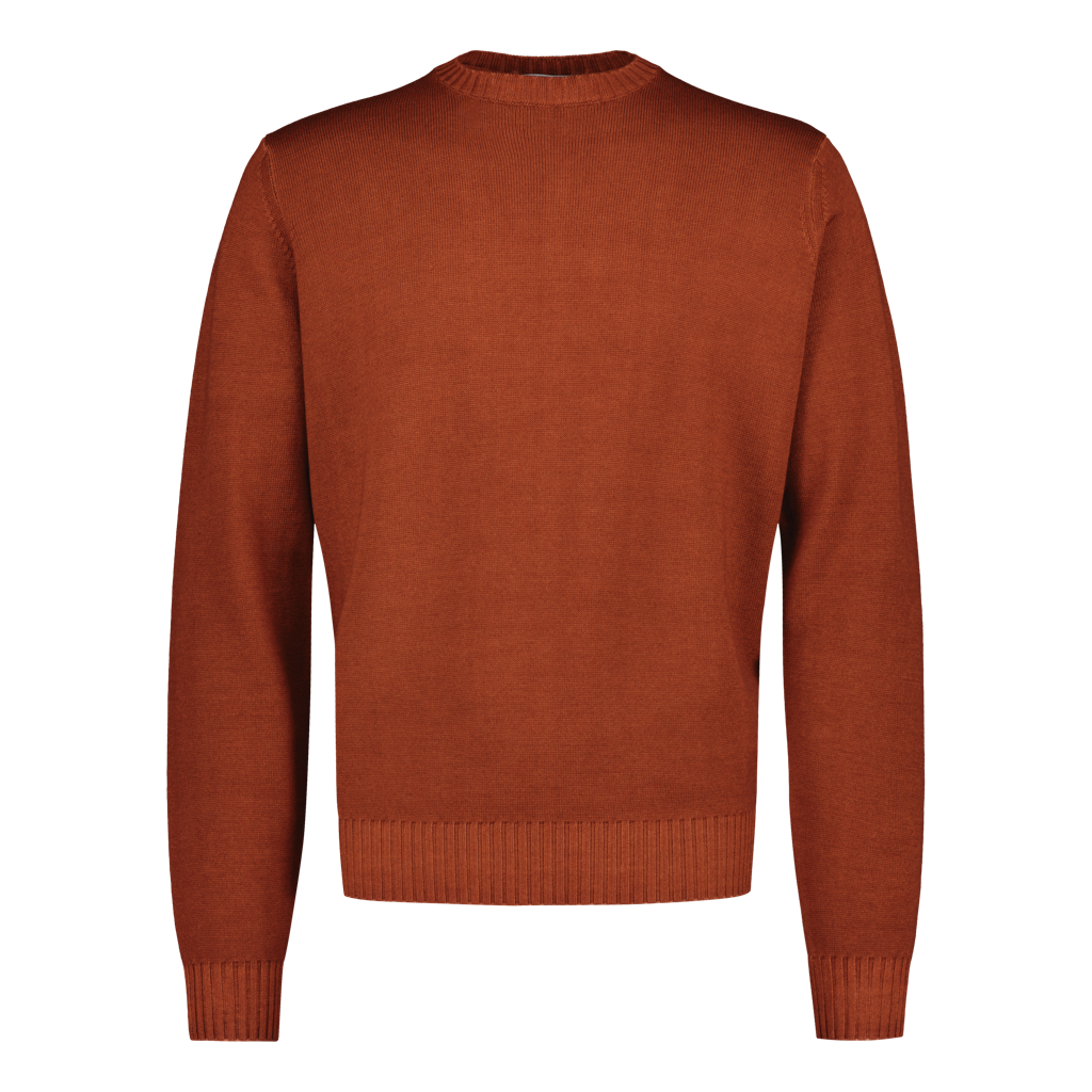 Crewneck Chunky Merino "Tinto In Capo" Burnt Orange