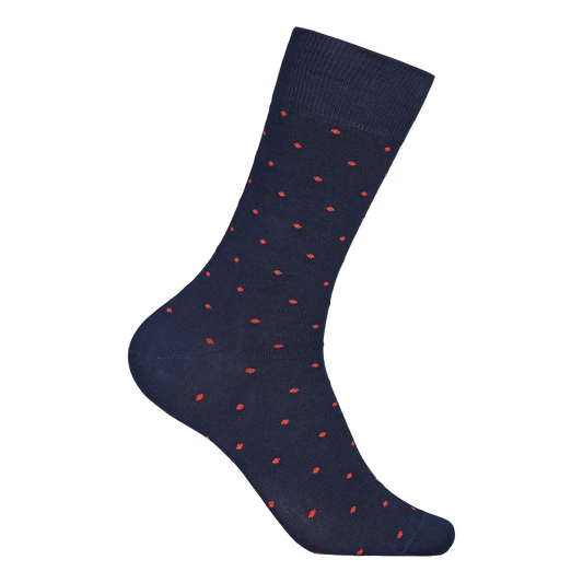 Socks, Navy Small Red Dot 41-46