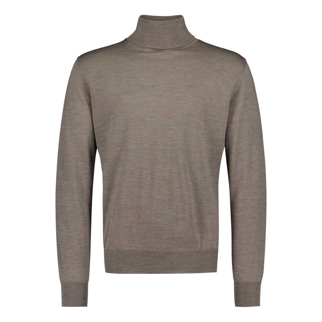 Rollneck Superfine Merino Light Brown