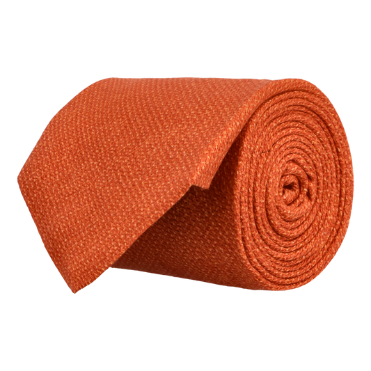 Posada Orange Silk Shappe Tie