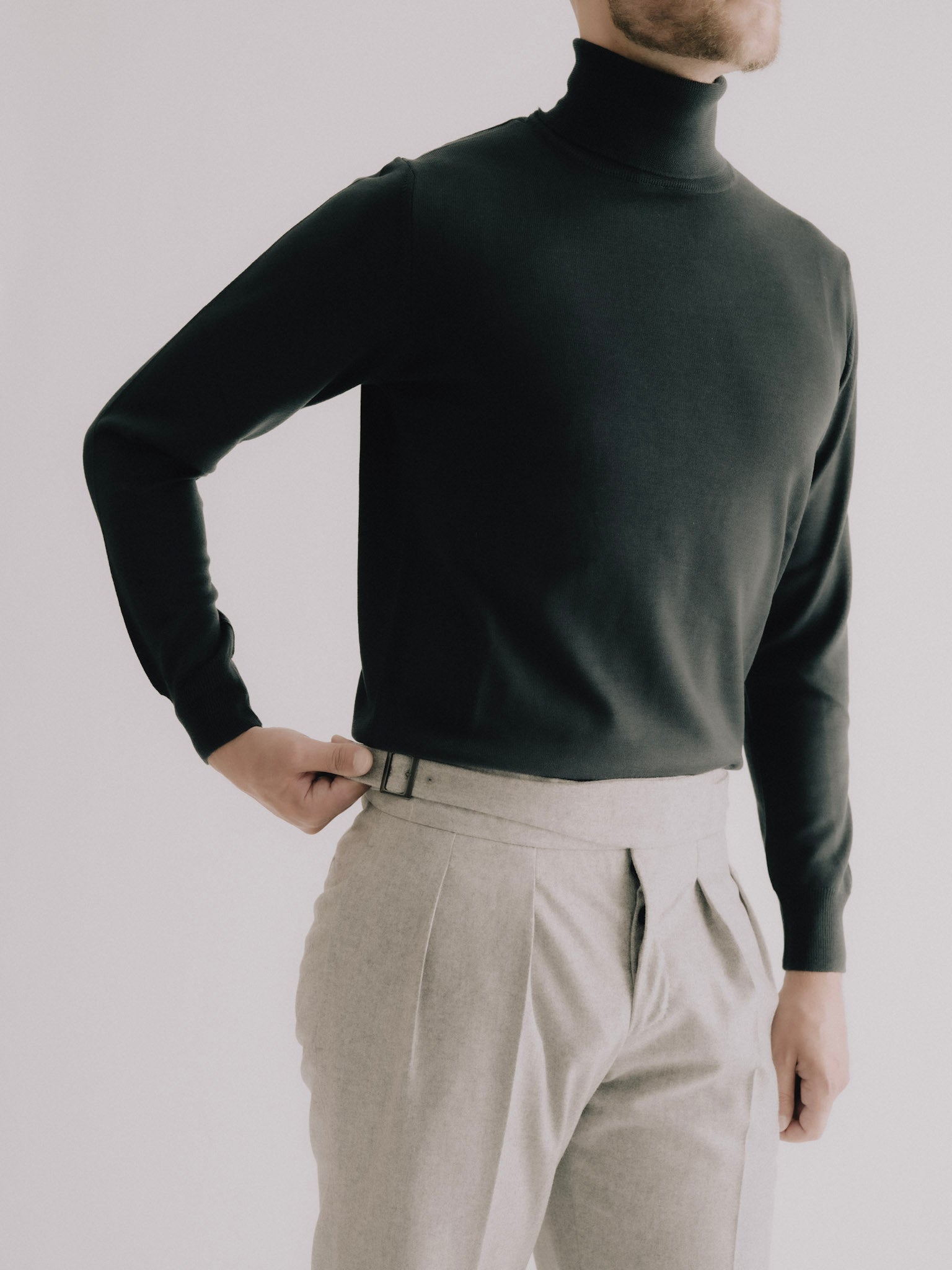 Rollneck Superfine Merino Dark Green