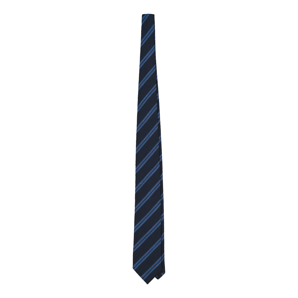 Ambrogio Navy Striped Silk Shantung Tie