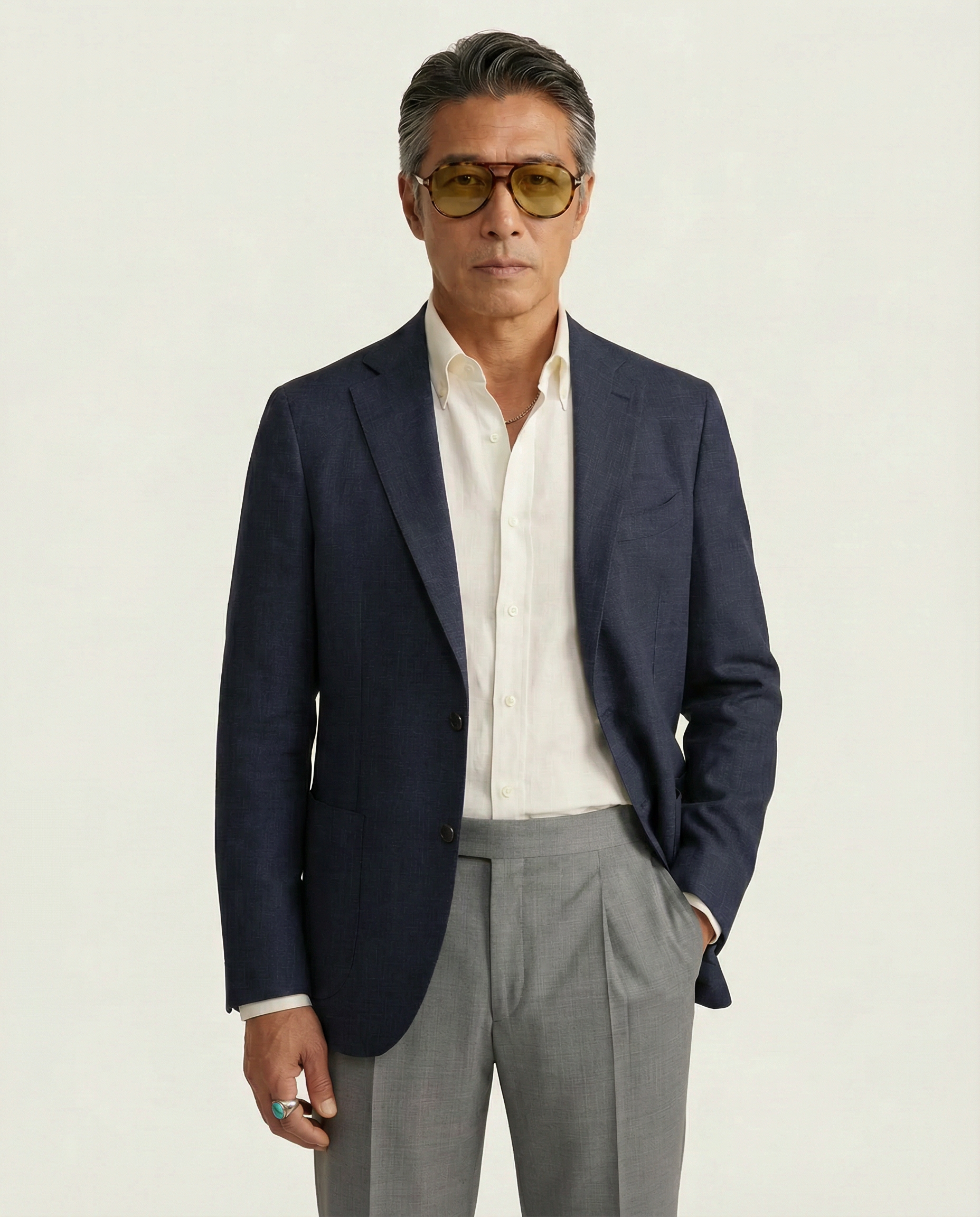 Ancona Navy "Loro Piana" Jacket