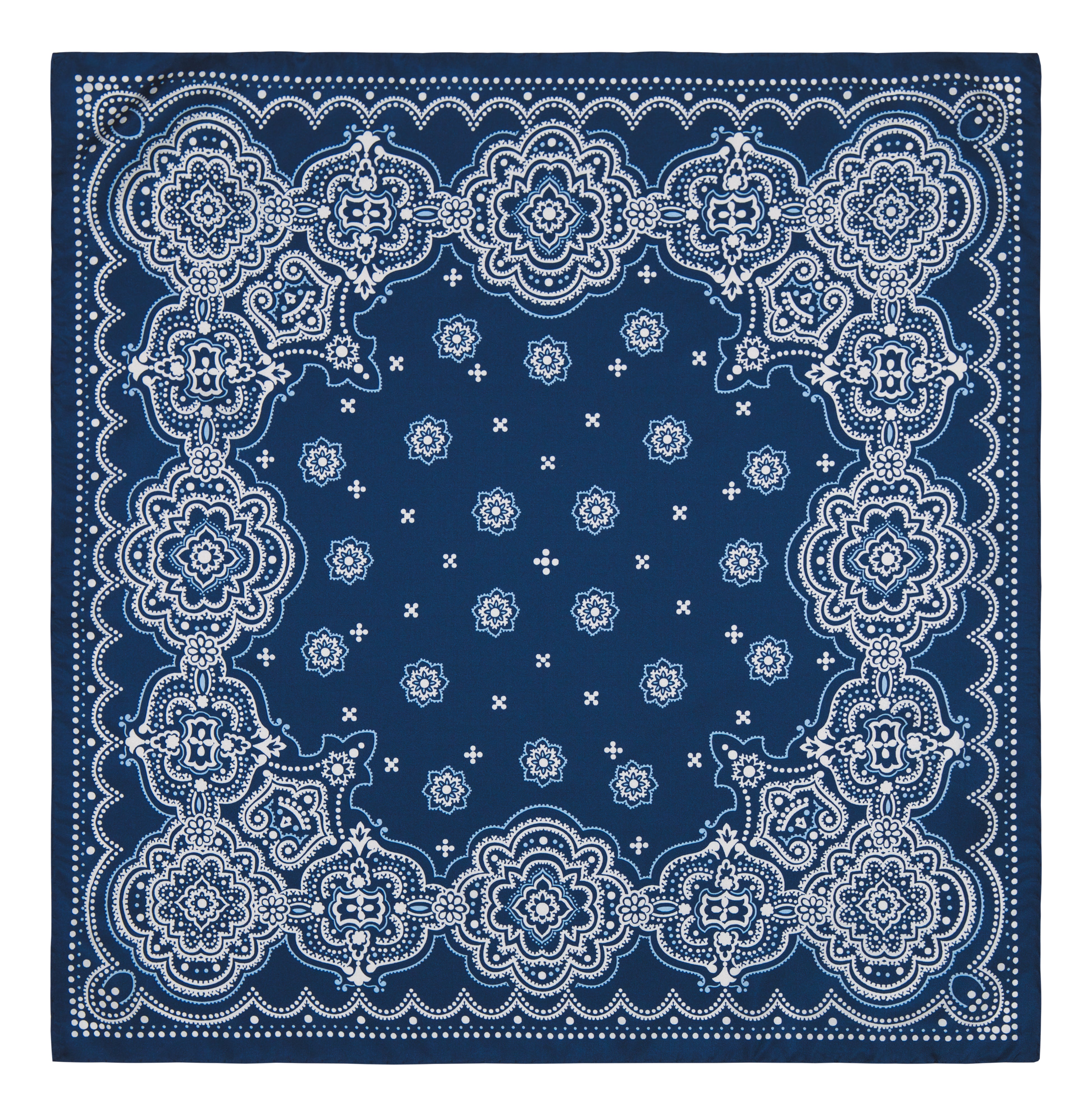 Avenza Navy Paisley Silk Scarf