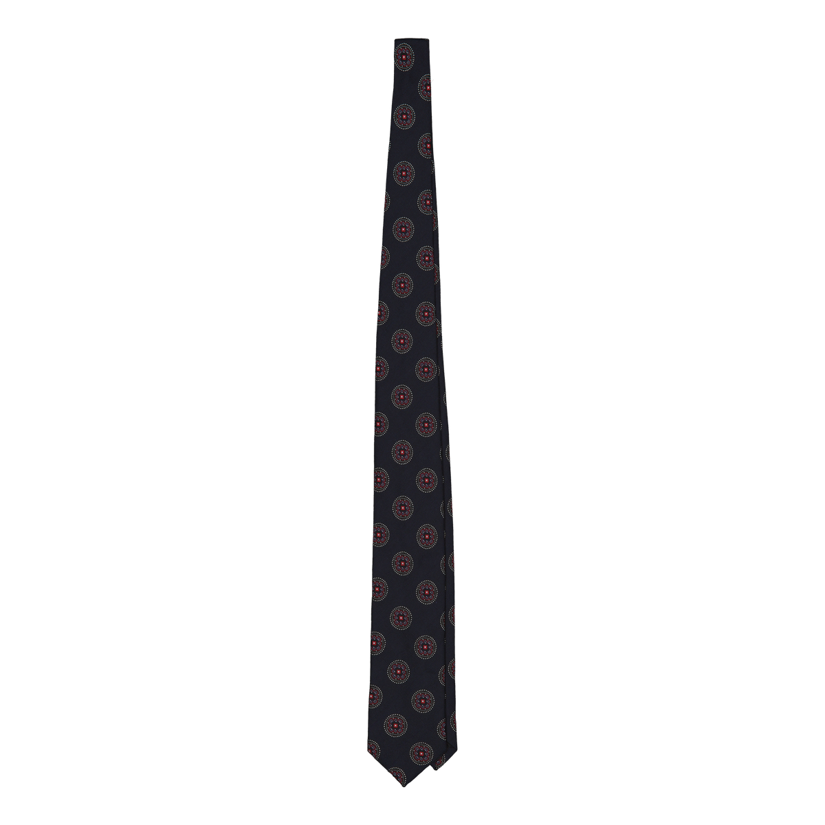Borzoli Navy Motif Silk Shantung Tie