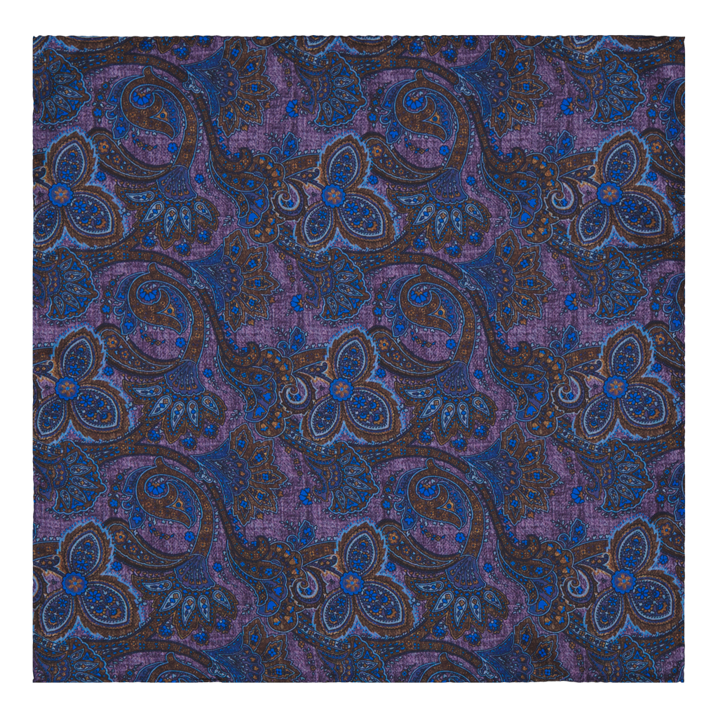 Casotti Lilac Paisley Silk Pocket Square