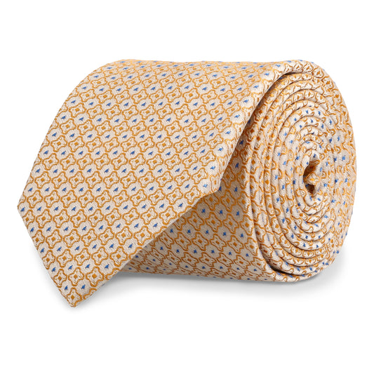 Cesaro Orange Patterned Silk Tie