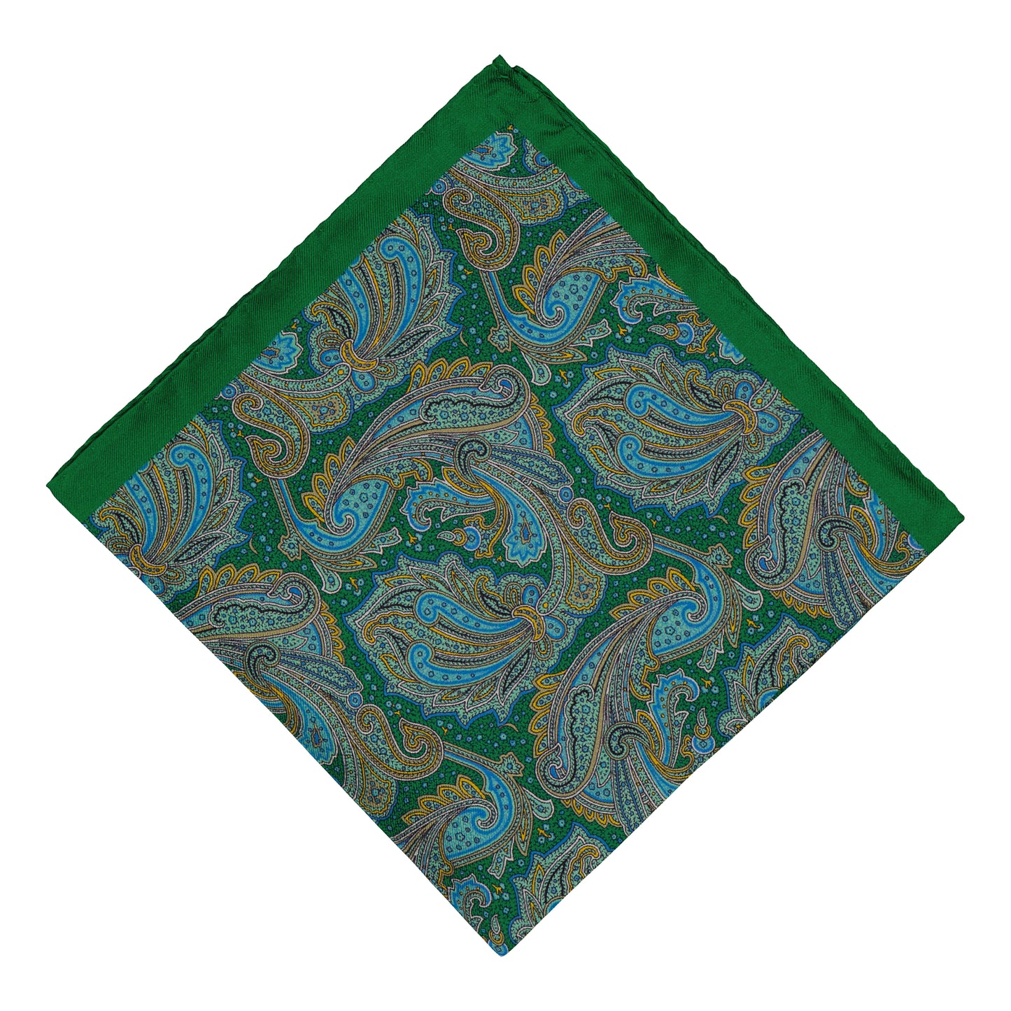 Galtelli Blue Floral Silk Pocket Square