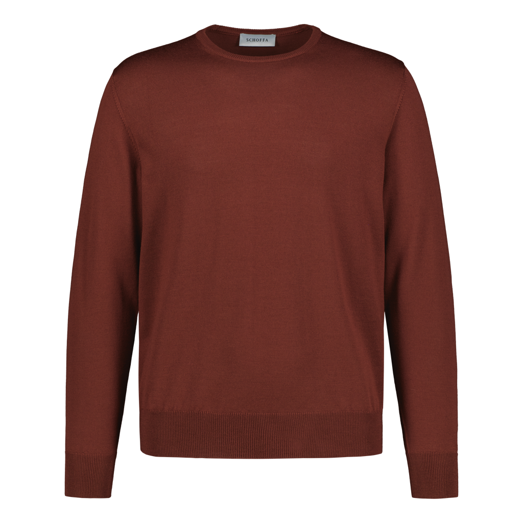 Crewneck Superfine Merino Brick Red