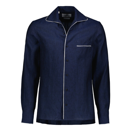 Porto Cervo Navy Luxury Linen Shirt