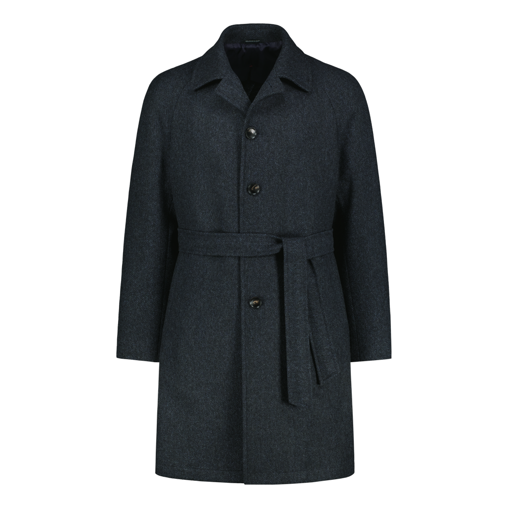 Gesù Navy Belted Luxury Coat