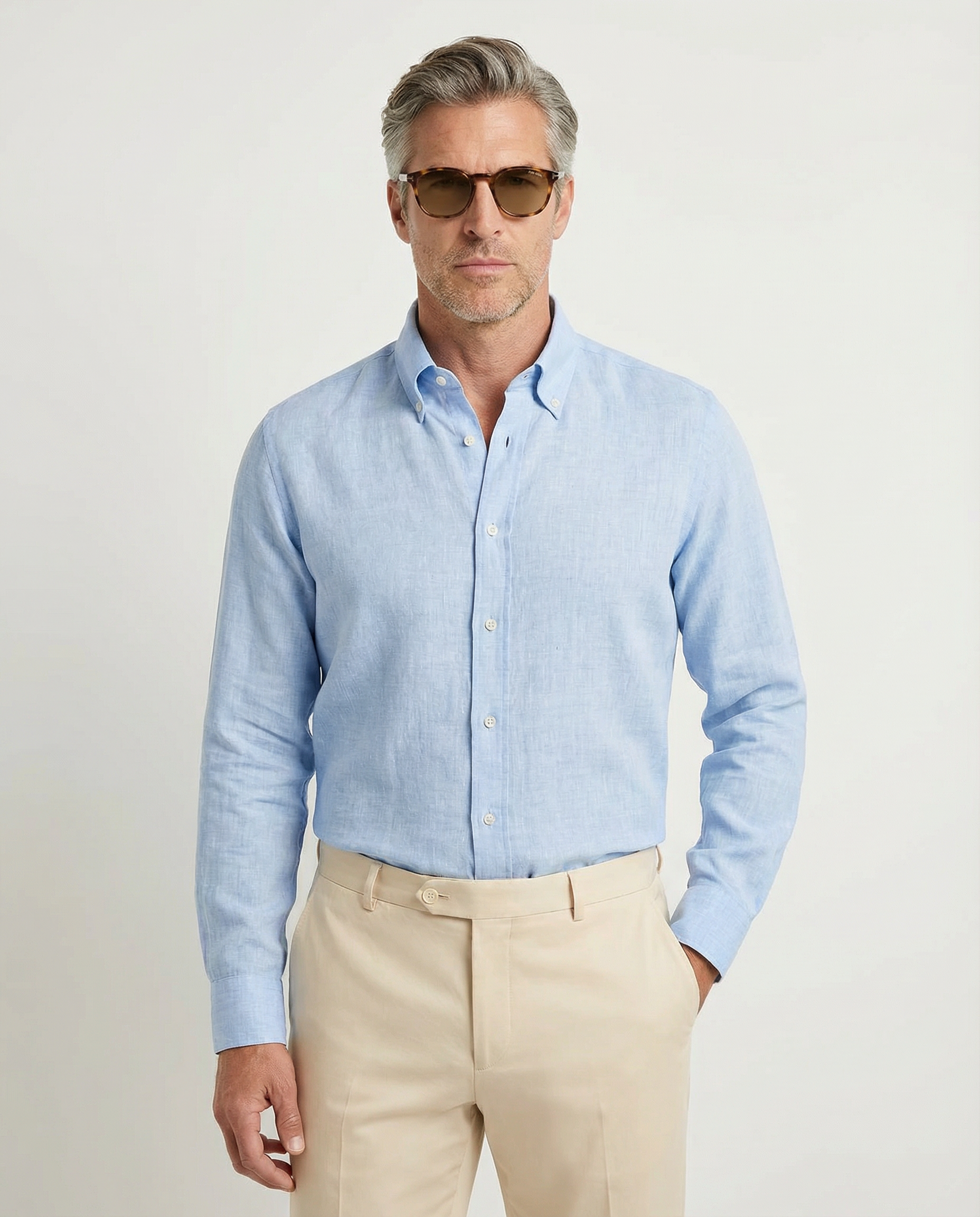 Ischia Blue Linen Shirt