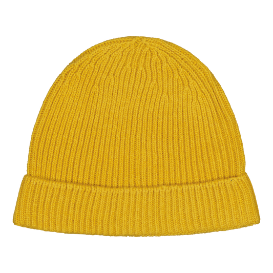 Knit Cap Ribbed Yellow