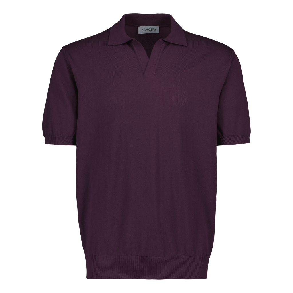 Knitted Polo Capri Collar Burgundy