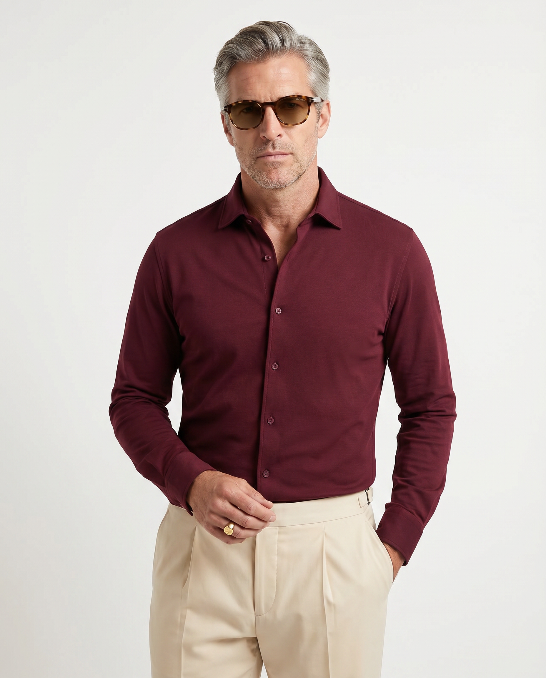 Luxury Shirt "Lavato" Burgundy