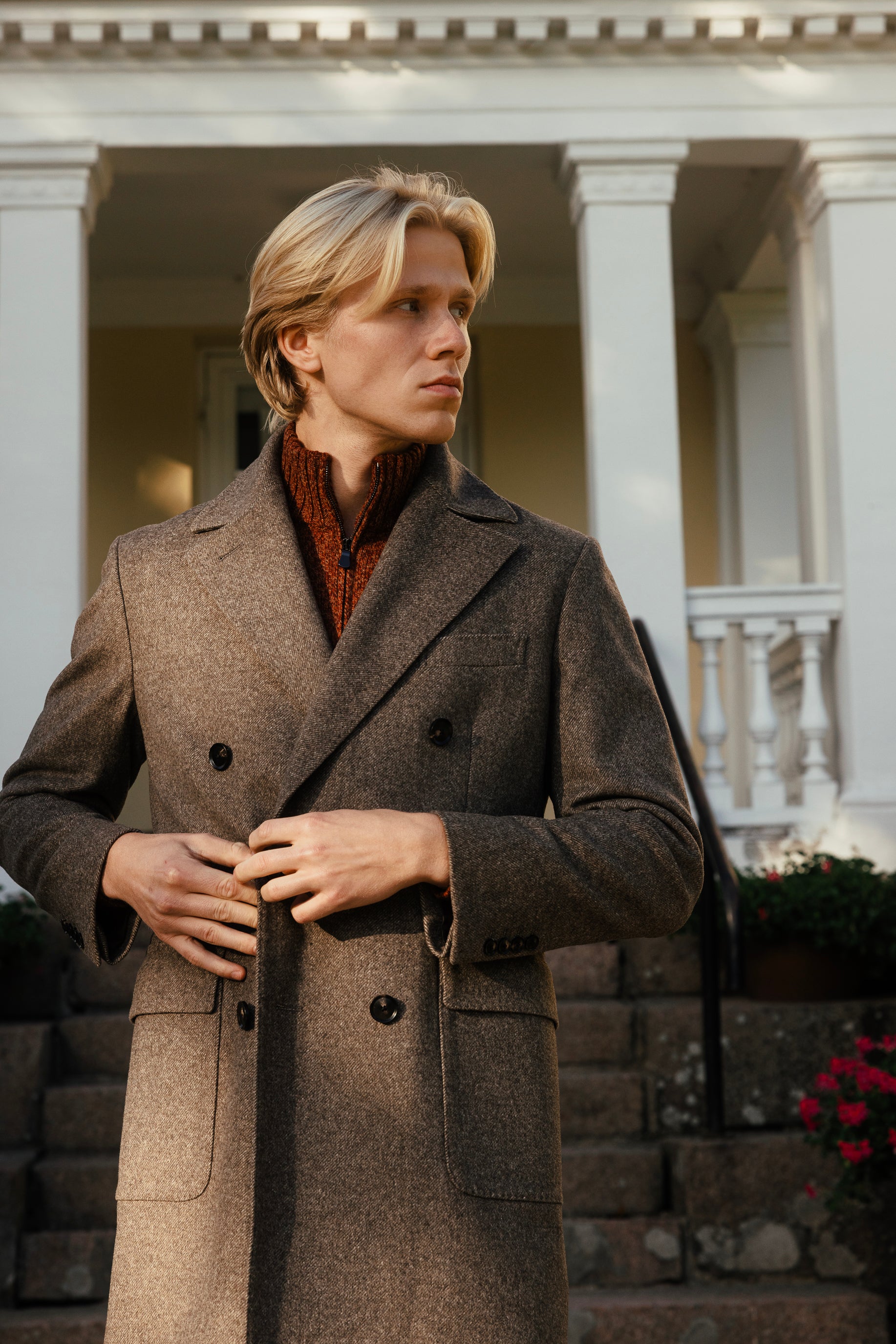 Quarter Zip "Chunky Merino" Burnt Orange