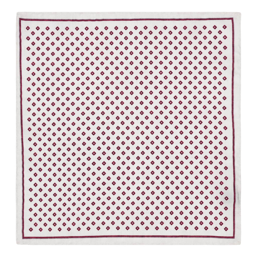 Ortona Burgundy Silk Pocket Square