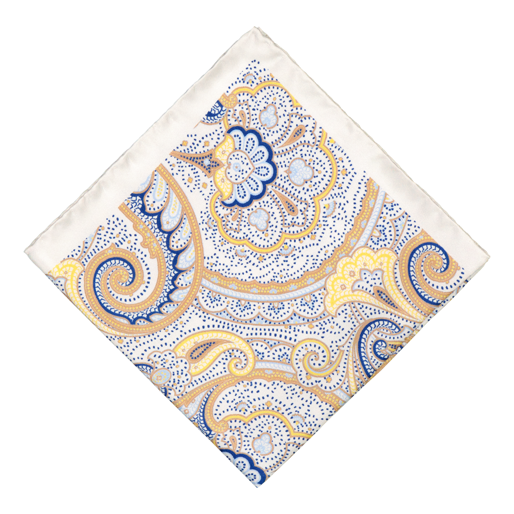 Pachino White Silk Pocket Square