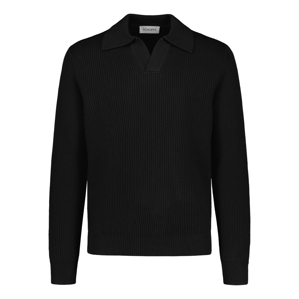 Polo Chunky Ribbed Merino Black