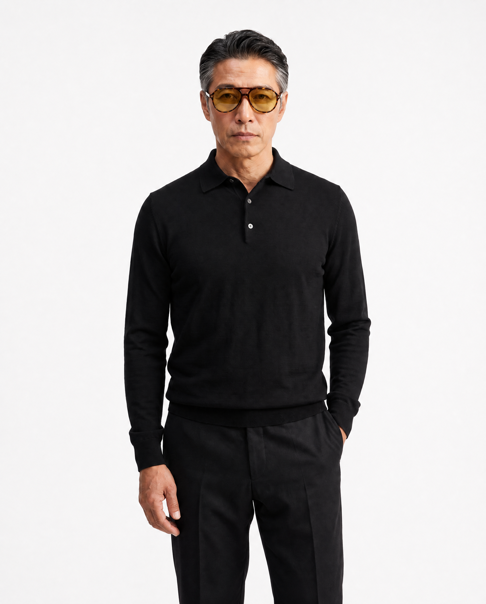Polo Superfine Merino Black