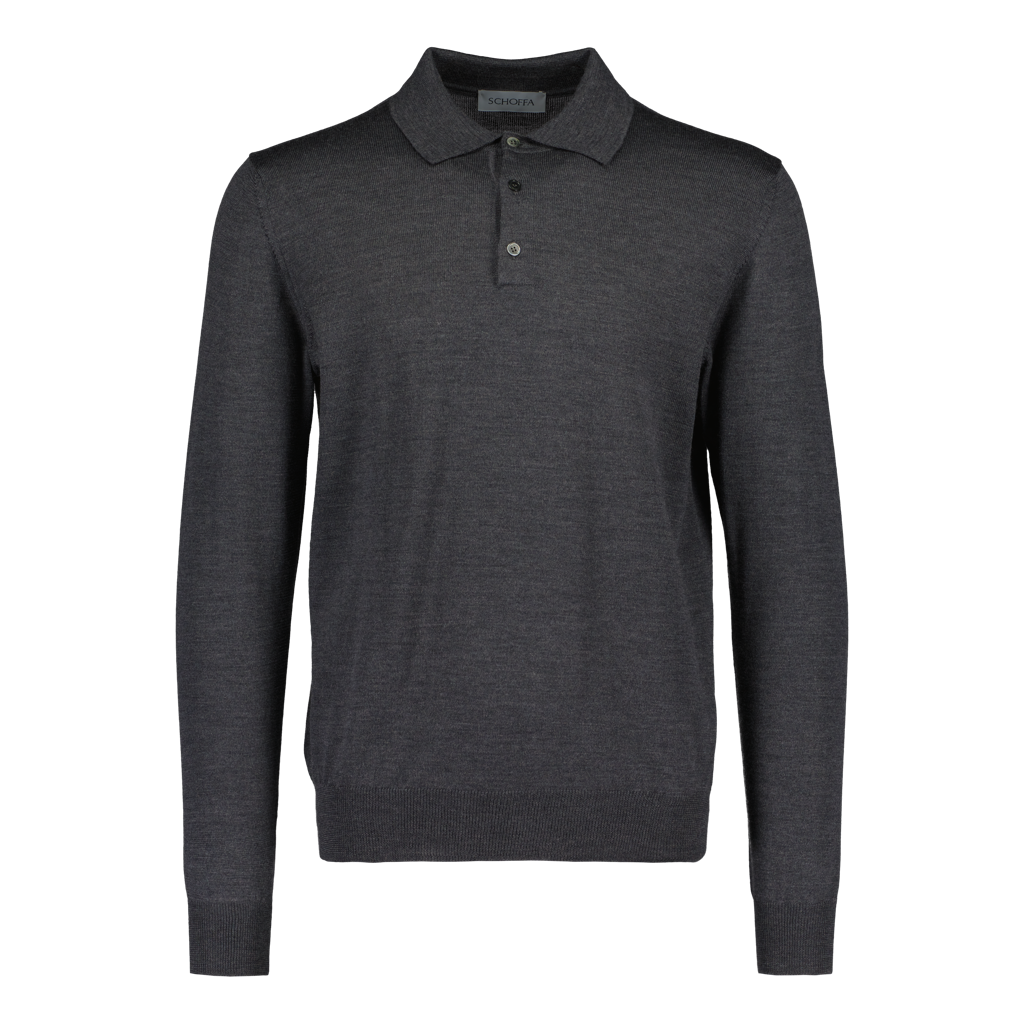 Polo Superfine Merino Dark Grey