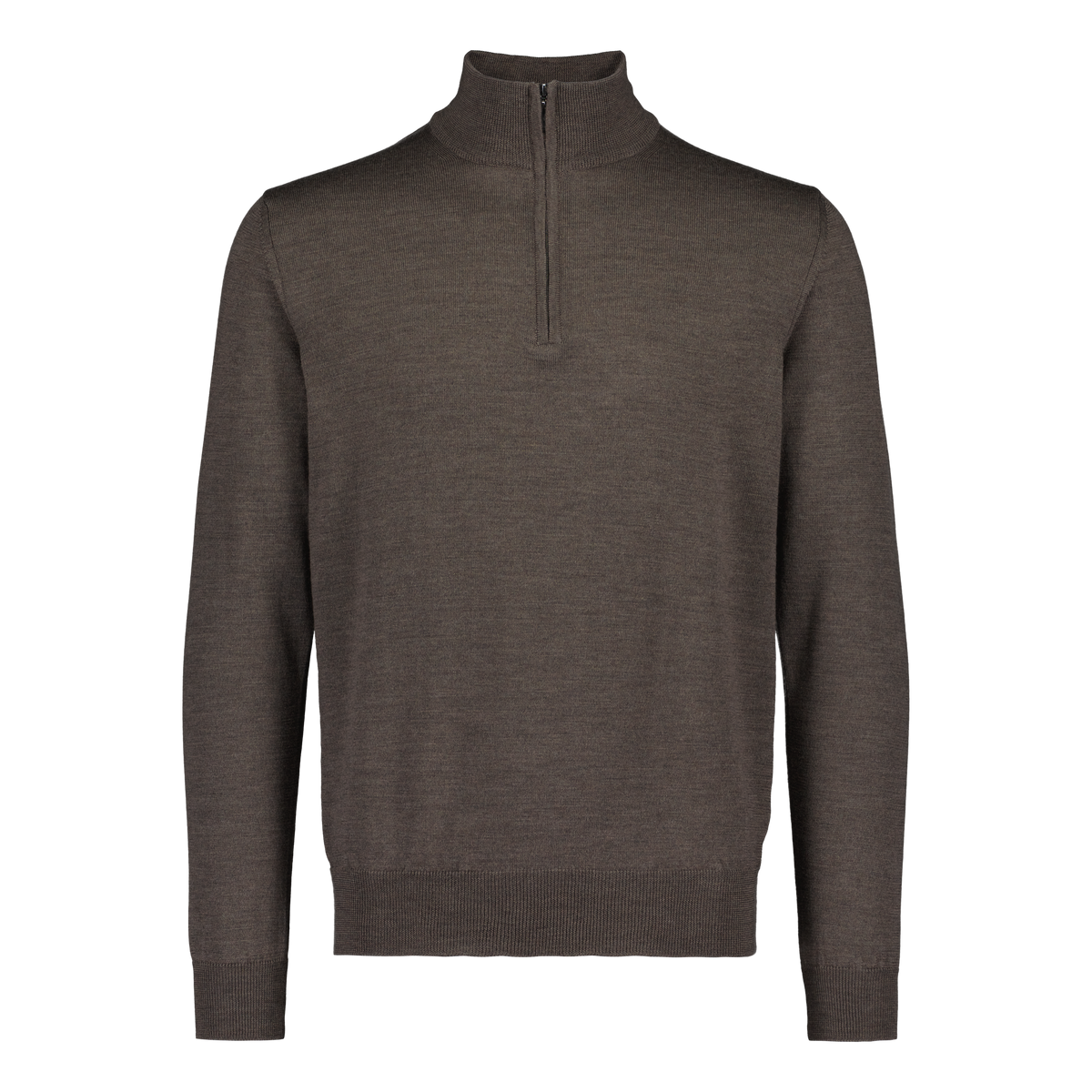 Quarter Zip Superfine Merino Mid Brown