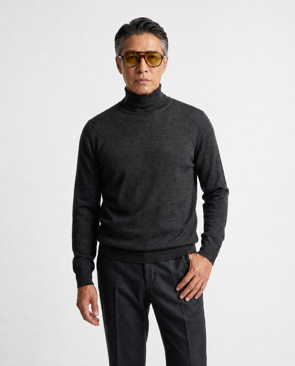 Rollneck Superfine Merino Dark Grey