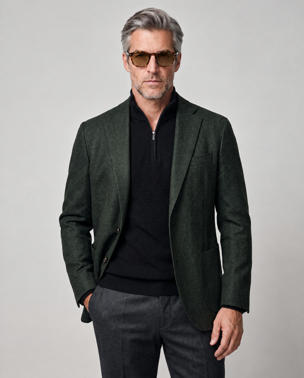 Sarno Green Textured Jacket