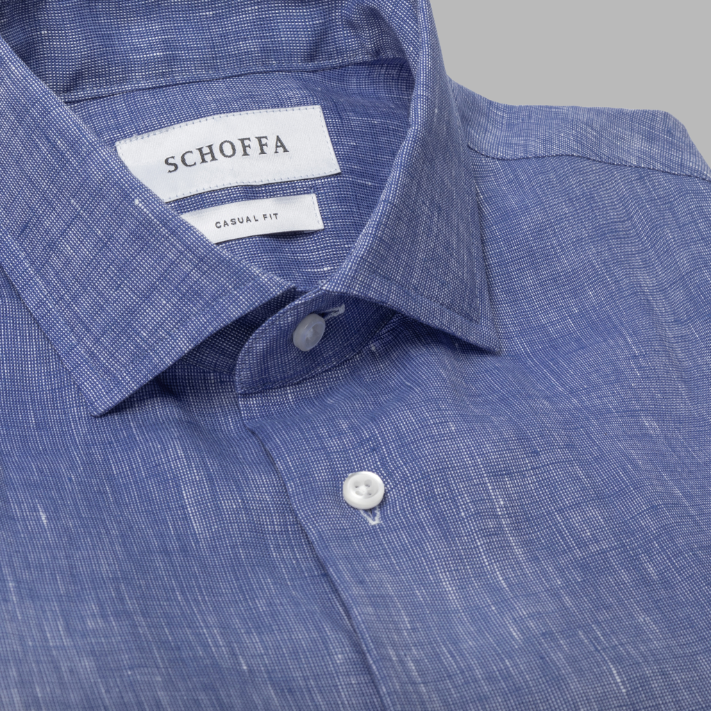 Savona Navy Linen Shirt