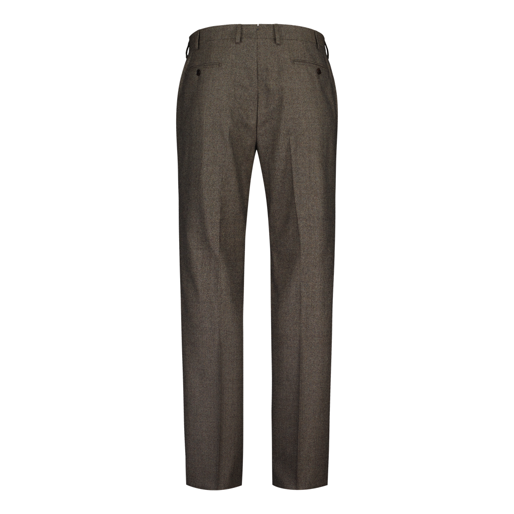 Trousers Fine Flannel "Mini Check" Brown