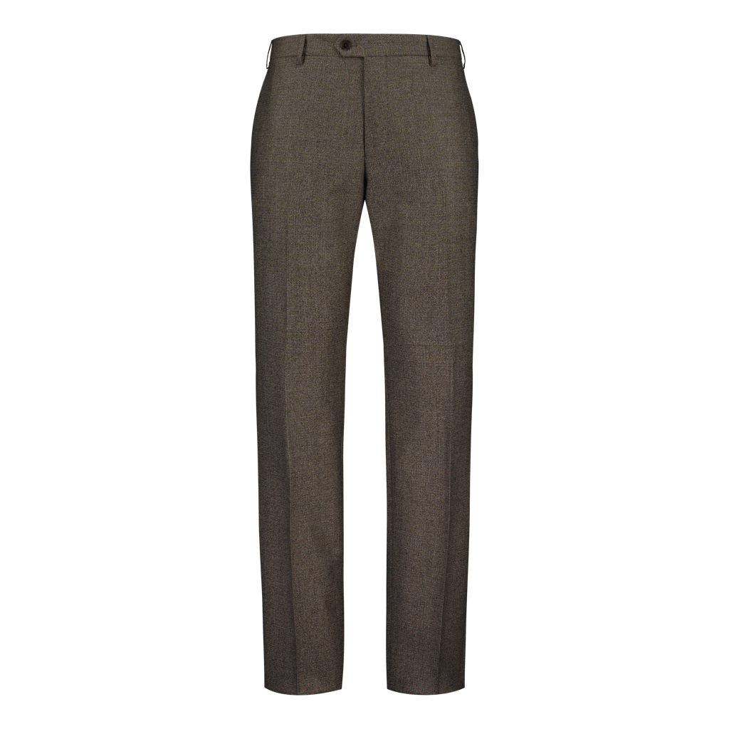 Trousers Fine Flannel "Mini Check" Brown