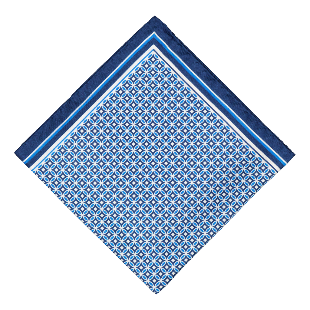 Varazze Blue Silk Pocket Square