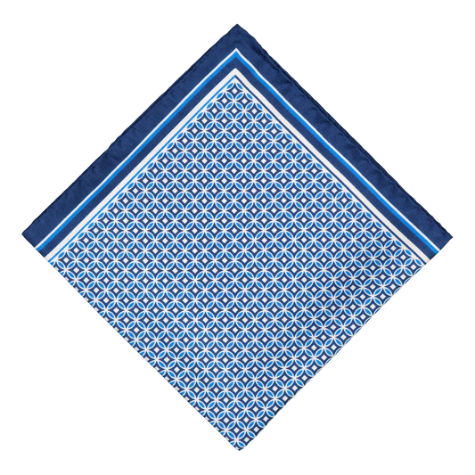 Varazze Blue Silk Pocket Square