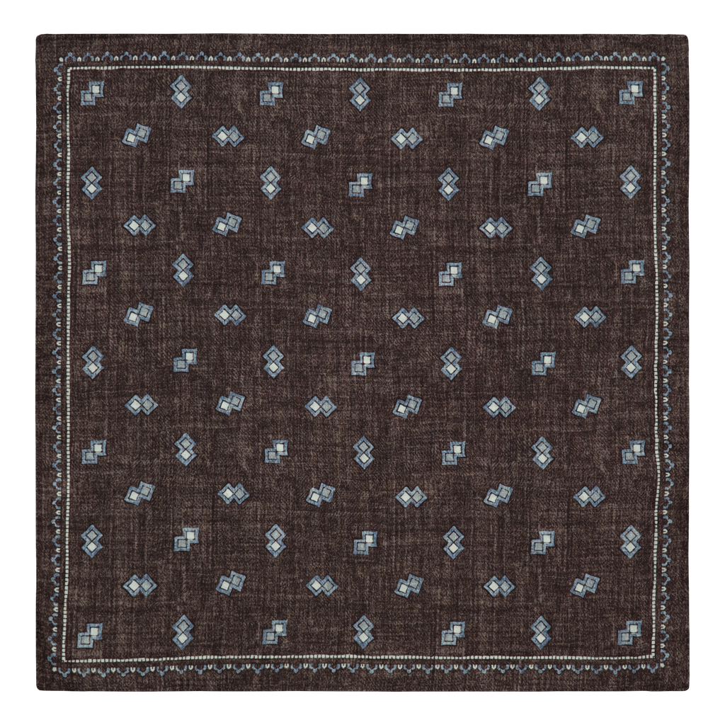 Vizzarri Brown Silk Pocket Square