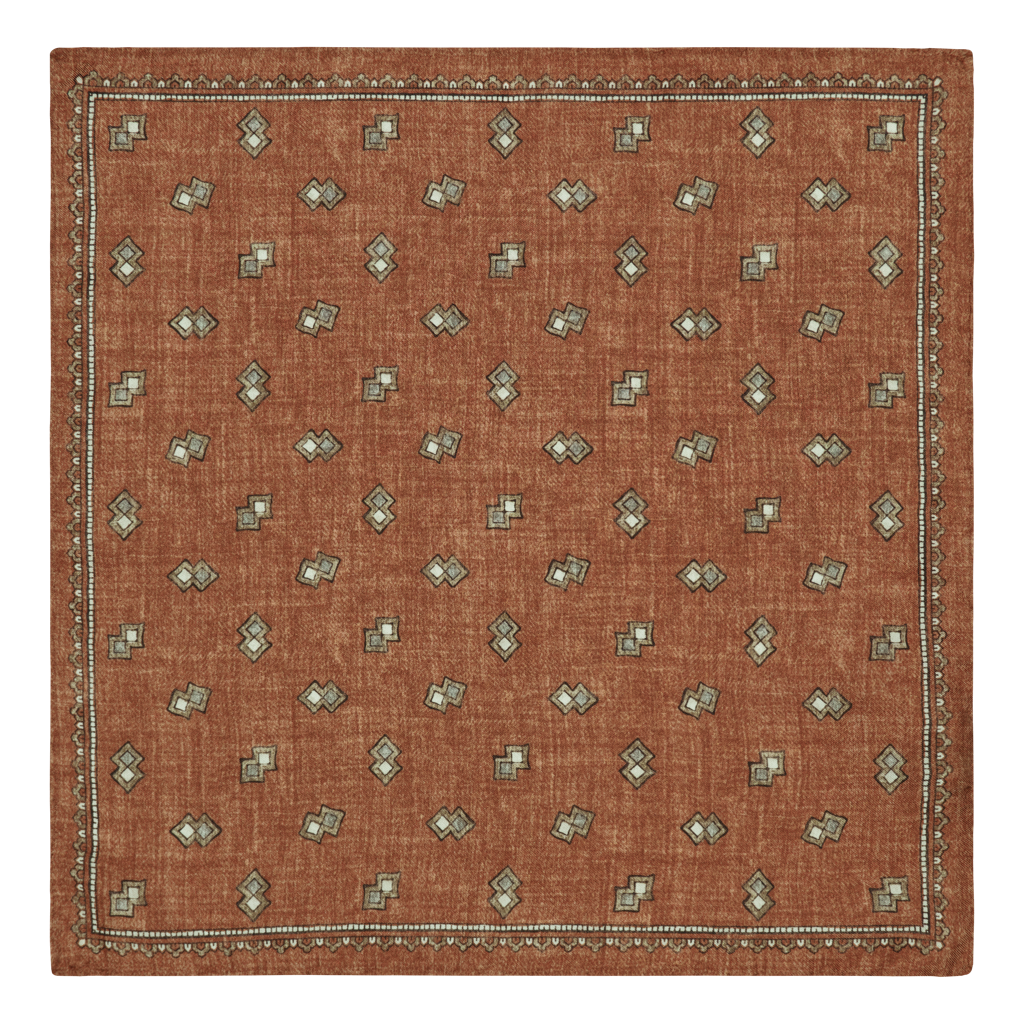 Vizzarri Orange Silk Pocket Square