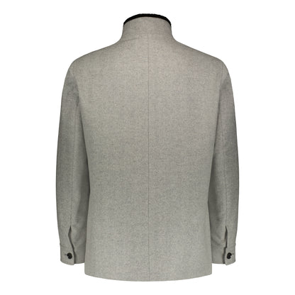 Zermatt Grey Luxury Fur Collar Jacket