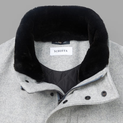 Zermatt Grey Luxury Fur Collar Jacket