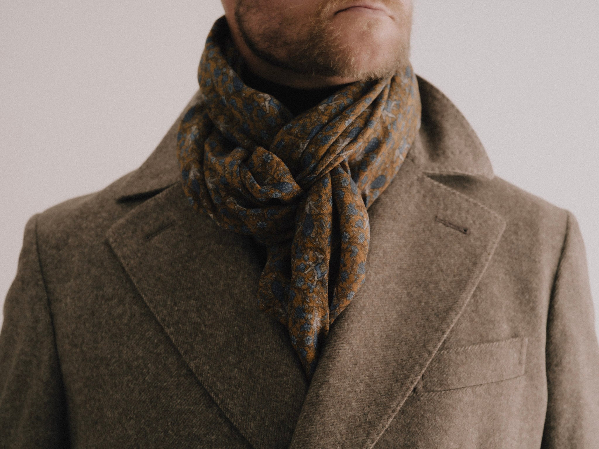 Branca Camel Pattern Fine Wool Scarf