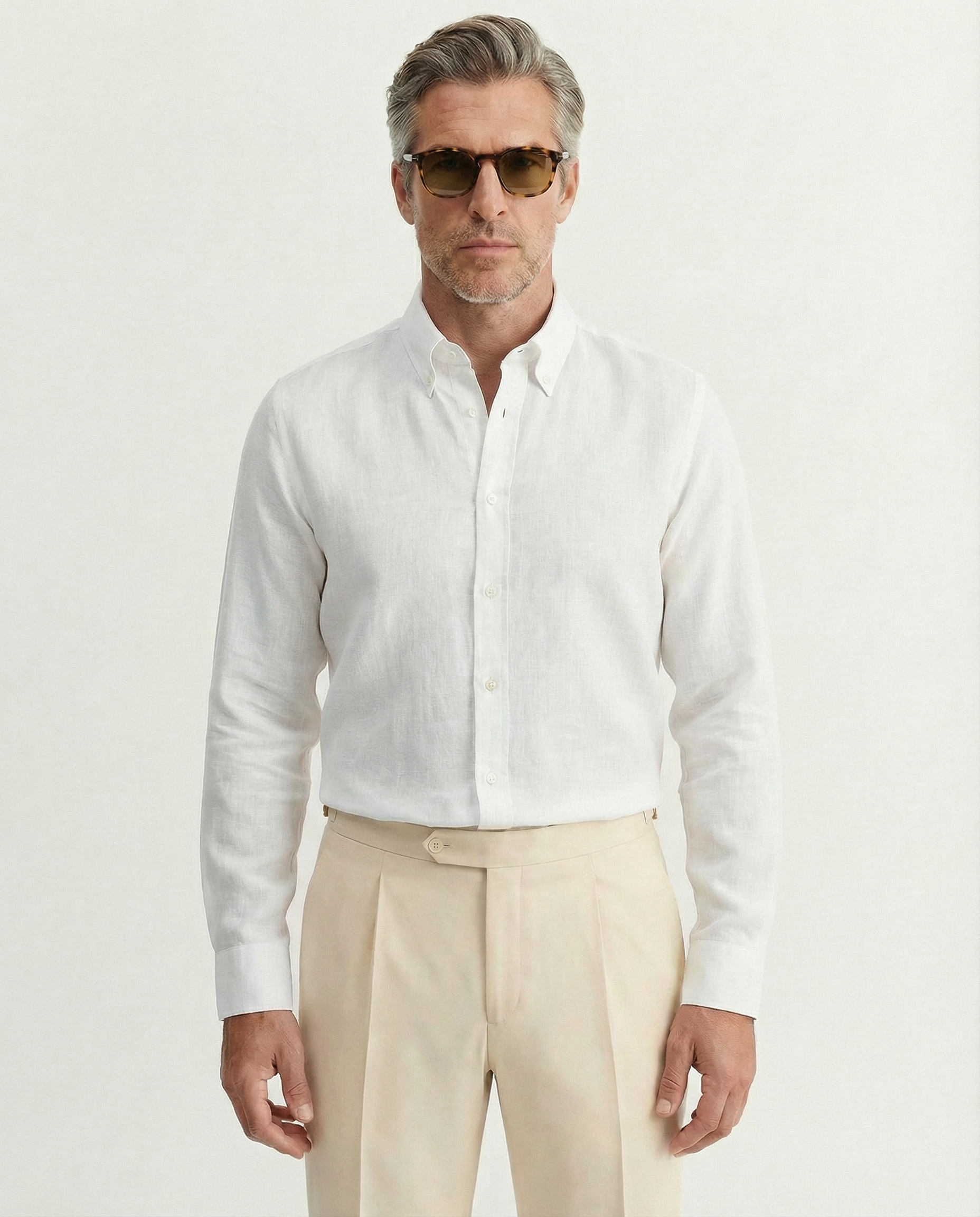 Ischia White Linen Shirt