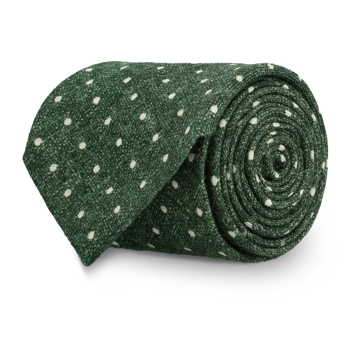 Chiatona Green Dot Wool Tie