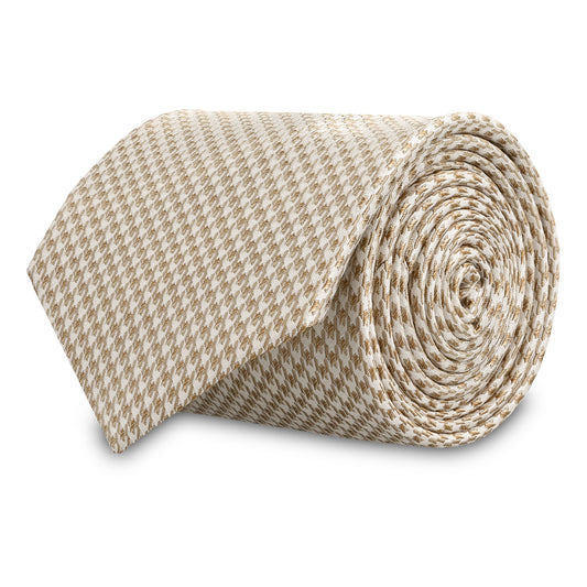 Carloforte Hiekanvärinen Houndstooth Silkki Solmio