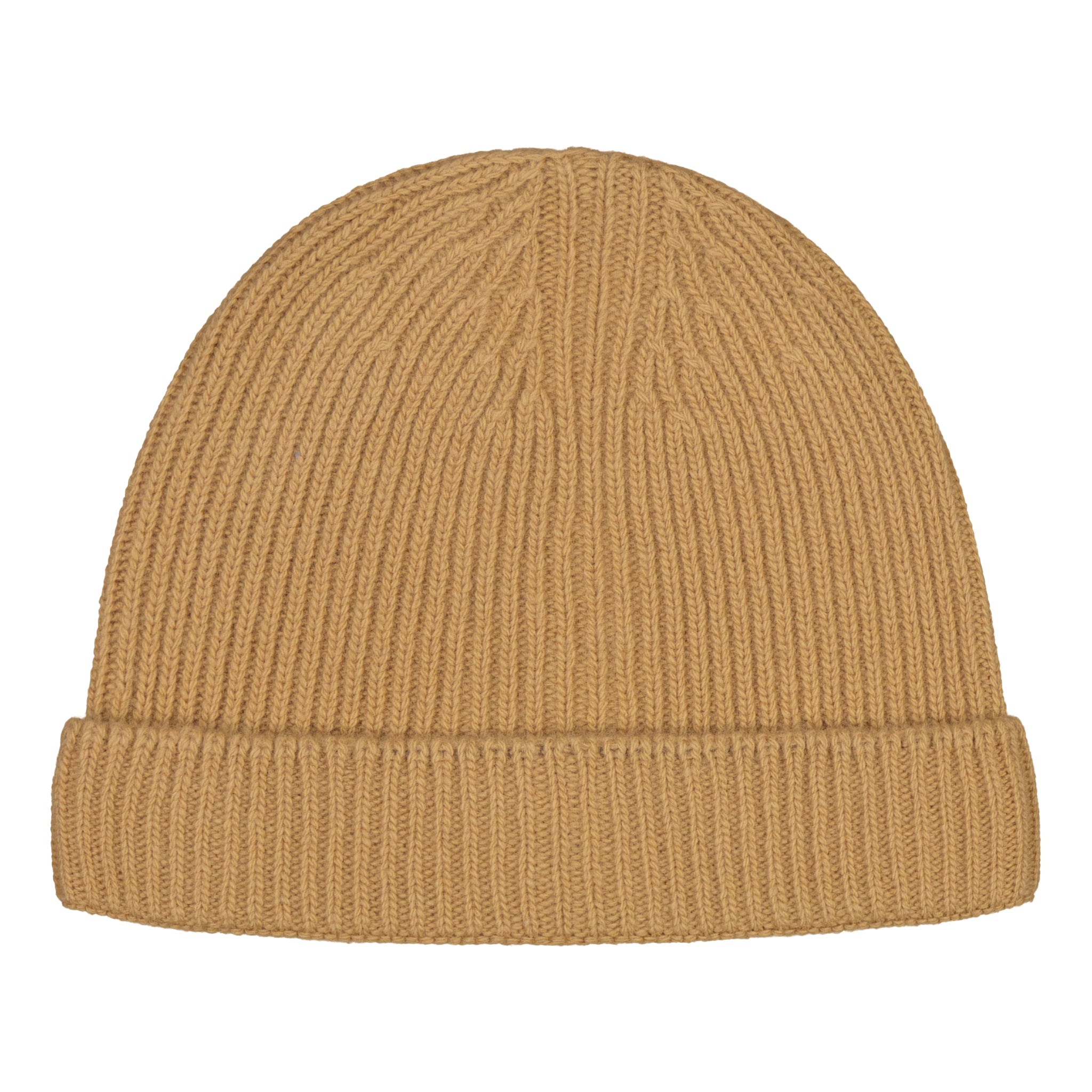 Knit Cap Ribbed Camel