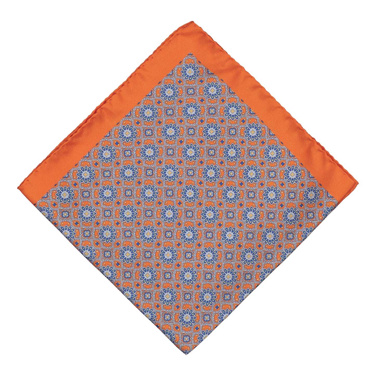 Orosei Orange Motif Silk Pocket Square