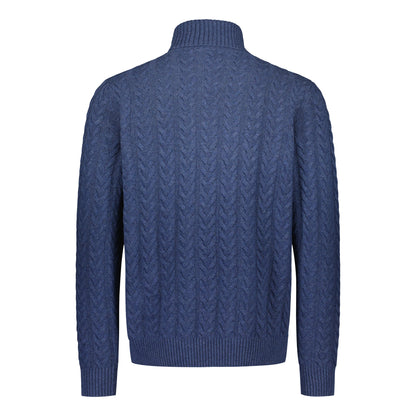 Rollneck Chunky Cable Blue