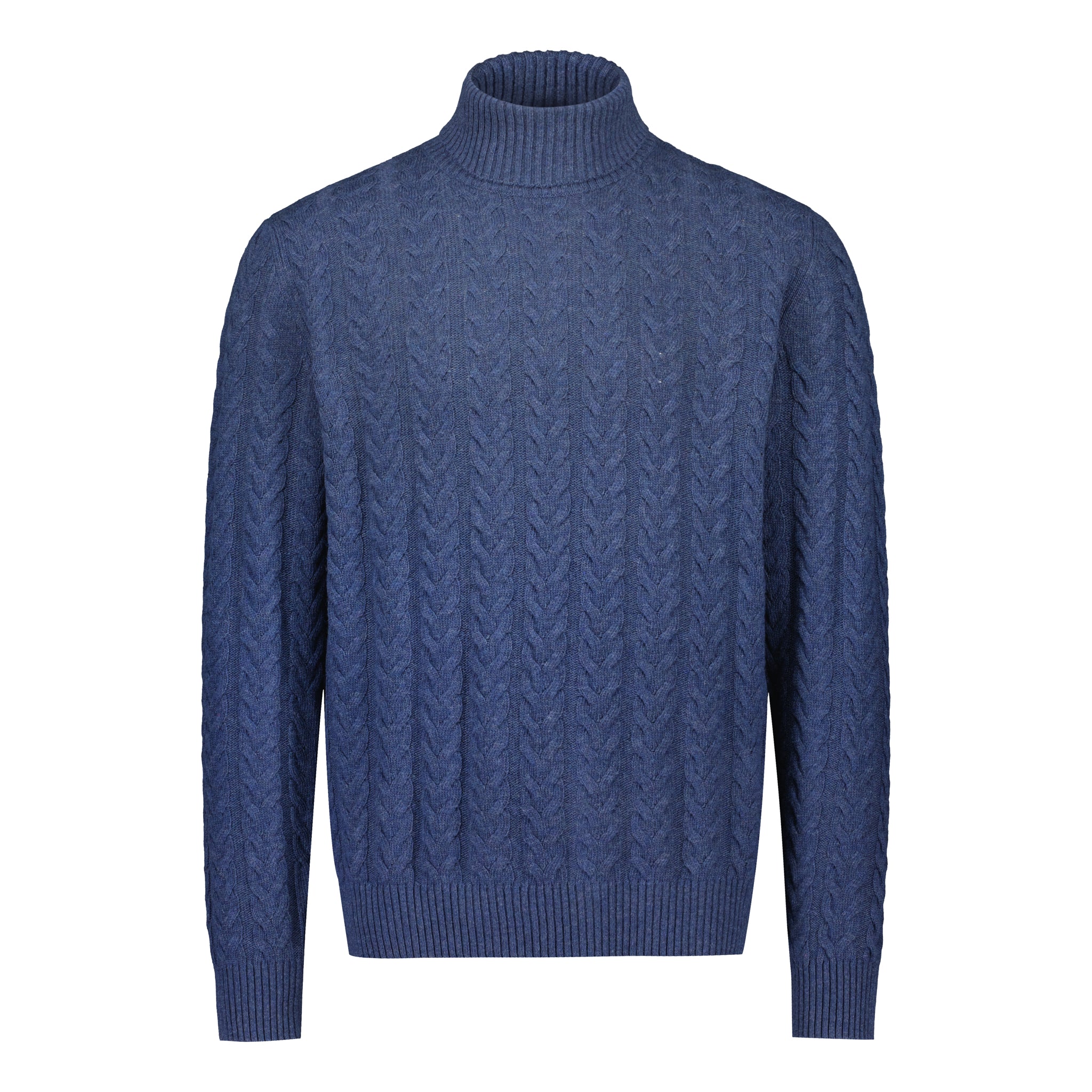 Rollneck Chunky Cable Blue