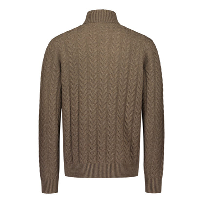 Rollneck Chunky Cable Brown